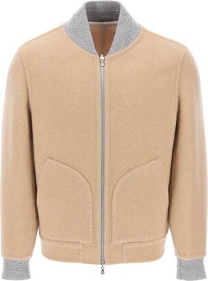 reversible cashmere bomber jacket