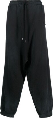 Drawstring-Waist Cotton Track Pants-AE