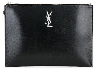 Monogram Zippered Tablet Holder in Black