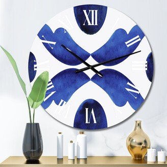 Designart 'Blue Moons With Abstract Drops' Modern wall clock