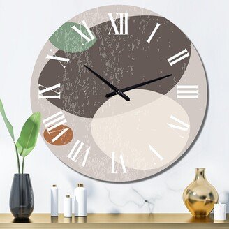 Designart 'Minimal Elementary Organic and Geometric Compostions XII' Modern wall clock