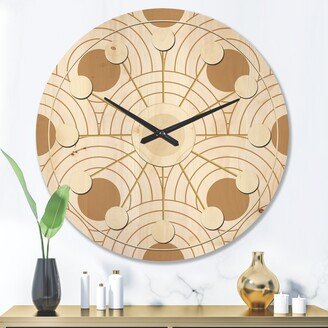 Designart 'Circular Retro Design' Mid-Century Modern Wood Wall Clock