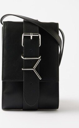 Y-plaque Leather Cross-body Bag