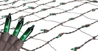 Northlight 2' x 8' Green Mini Tree Trunk Wrap Christmas Net Lights - Brown Wire