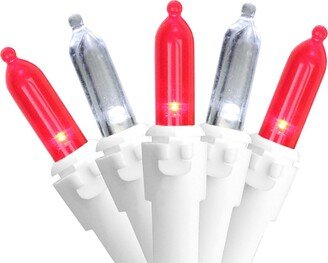 Northlight 100 Red and Pure White Led Mini Christmas Lights 4 Spacing - White Wire