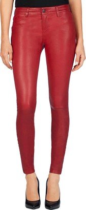 Stretch Leather Pant In Red