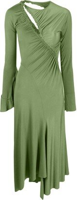 Ruched Cut-Out Midi Dress