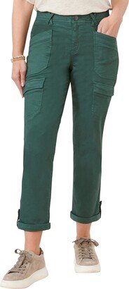 Women's Petite Ab Solution Ankle Roll Cuff Utility Pant