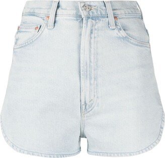 The Tippy Top Frisky Zip Matinee high-waist denim shorts