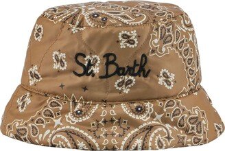 Woman Bucket Hat With Bandanna Print