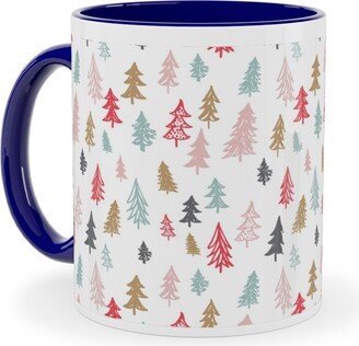 Mugs: Forest Sketch - Red And Pink Ceramic Mug, Blue, 11Oz, Red