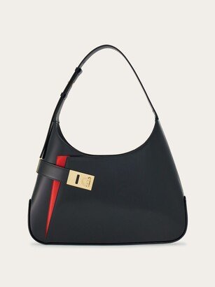 Woman Hobo shoulder bag (L) Black/Flame Red