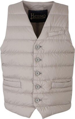 V-Neck Quilted Down Waistcoat