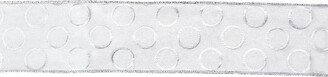 Northlight Snowy White and Silver Circle Christmas Wired Craft Ribbon 2.5