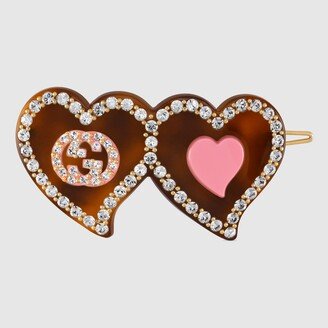 Hair clip with GG and hearts