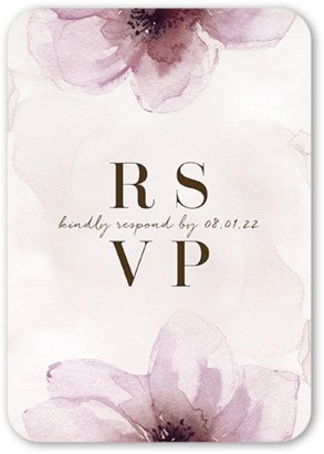 Rsvp Cards: Gentle Petals Wedding Response Card, Pink, Signature Smooth Cardstock, Rounded