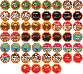 Two Rivers Coffee Chocolate Overload Coffee Variety Pods K Cup Sampler, 52 Count
