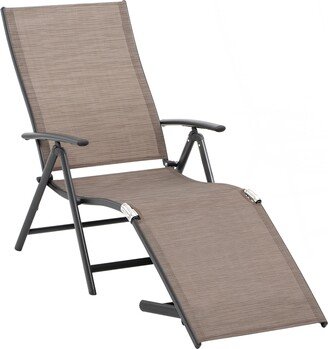 Crestlive Products Outdoor Adjustable Aluminum Patio Folding Chaise Lounge Chair - 20''W×45''D×14''H