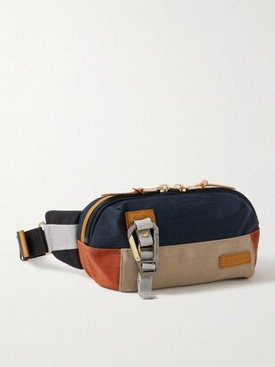 Link Leather-Trimmed Colour-Block Nylon-Twill Belt Bag