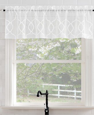 No. 918 Allerton Embroidered Trellis Rod Pocket Kitchen Single Curtain Valance, 52 x 14