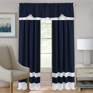 Darcy Rod Pocket Window Curtain Panel, 52x84 - Navy/white