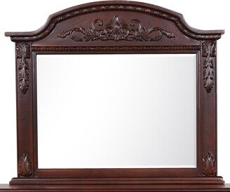 Passion Furniture Lyndon 50 in. W x 41 in. H Arch Framed Cherry Dresser Mirror