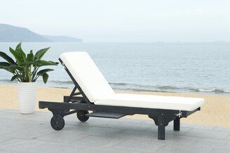 Outdoor Living Newport Black/ White Cart-Wheel Adjustable Chaise Lounge Chair