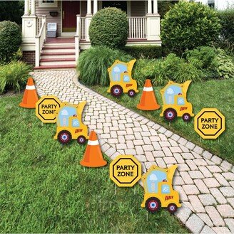 Big Dot Of Happiness Construction Truck - Zone Lawn Decor - Outdoor Party Yard Decor - 10 Pc