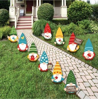 Big Dot Of Happiness Garden Gnomes - Lawn Decor - Outdoor Forest Gnome Party Yard Decor - 10 Piece