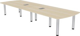 Skutchi Designs, Inc. 10 Person Arc Rectangle Conference Table with Power Modules Post Legs