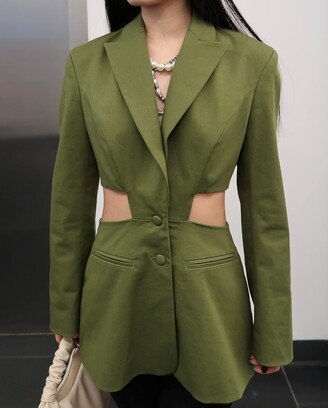 Signature Women's Avocado Cut-Out Blazer on @jennylinnnn