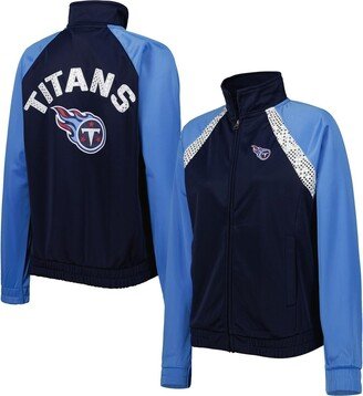 Women's G-iii 4Her by Carl Banks Navy, Light Blue Tennessee Titans Confetti Raglan Full-Zip Track Jacket - Navy, Light Blue