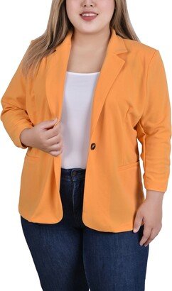 Plus Size 3/4 Sleeve Scuba Crepe Blazer