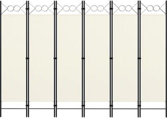 6-Panel Room Divider Cream White 94.5