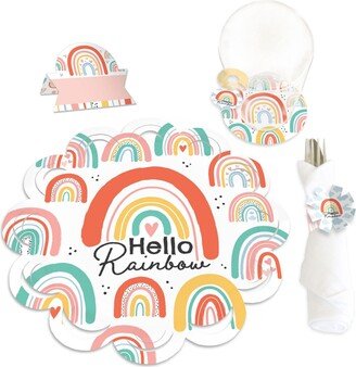 Big Dot Of Happiness Hello Rainbow Baby Shower Birthday Party Charger Chargerific Kit Setting for 8