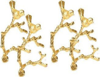 Set of 4 Gold Bird Design Napkin Rings
