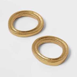 2pk Napkin Rings Gold