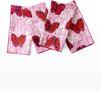 Hunt Slonem Pretty in Pink Cotton Dinner Napkin