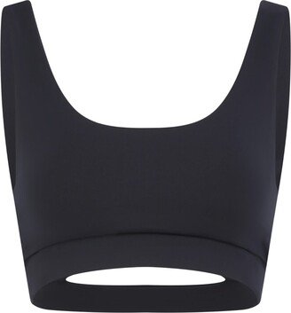 Peachaus Kiku Recycled Performance Cropped Top - Volcanic Black