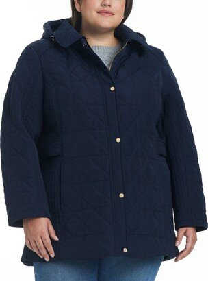 Women's Plus Size Hooded Quilted Coat