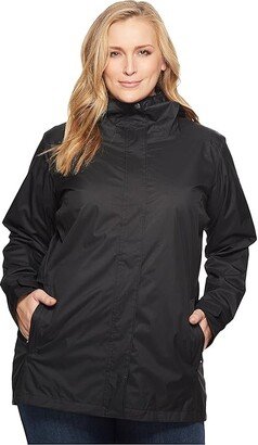 Plus Size Splash A Little II Rain Jacket (Black) Women's Coat