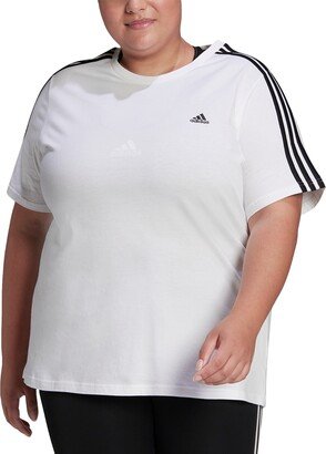 Plus Size Essentials Slim 3-Stripes T-Shirt - White/black