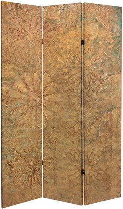 6 ft. Tall Gilded Flowers Canvas Room Divider