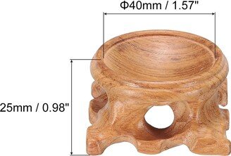 Unique Bargains Wooden Ball Stand Holders Displays Base 40mm Diameter Red for Crystal Ball 4 Pcs