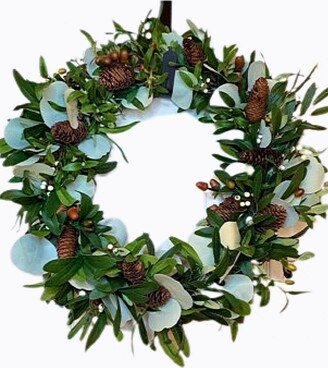 Eucalyptus & Olive Branch Wreath For Front Door, Farmhouse Decor, Spring To Summer Wreath, Gift Her