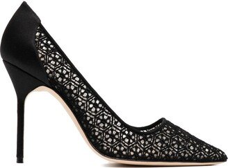 Bbla 105mm pattern-lace pumps