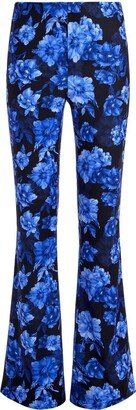 Teeny floral-print flared trousers