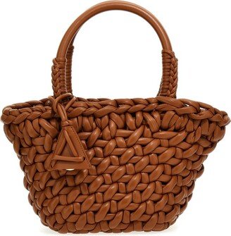 Interwoven-Design Small Top Handle Bag