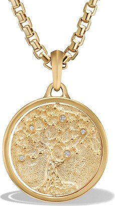 18kt yellow gold Amulet Life & Death black diamond pendant