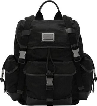 Nylon backpack with logo